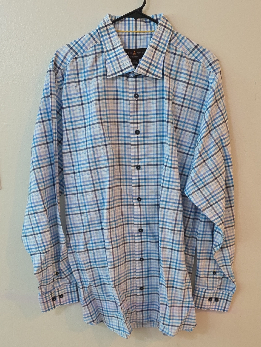 Robert Talbott XXL Men's Blue Plaid Button-Up Shirt